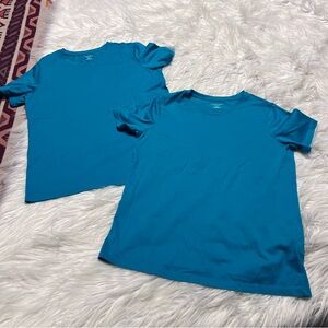 Lands' End 2 Teal Blue Short Sleeve Tees - like new